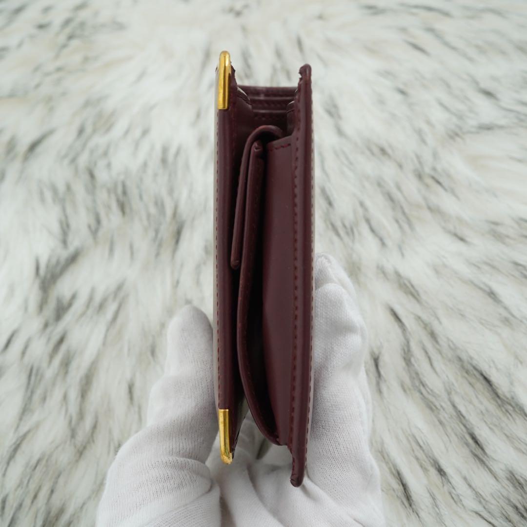未使用品　Cartier カルティエ　二つ折り財布　マストライン　ボルドー