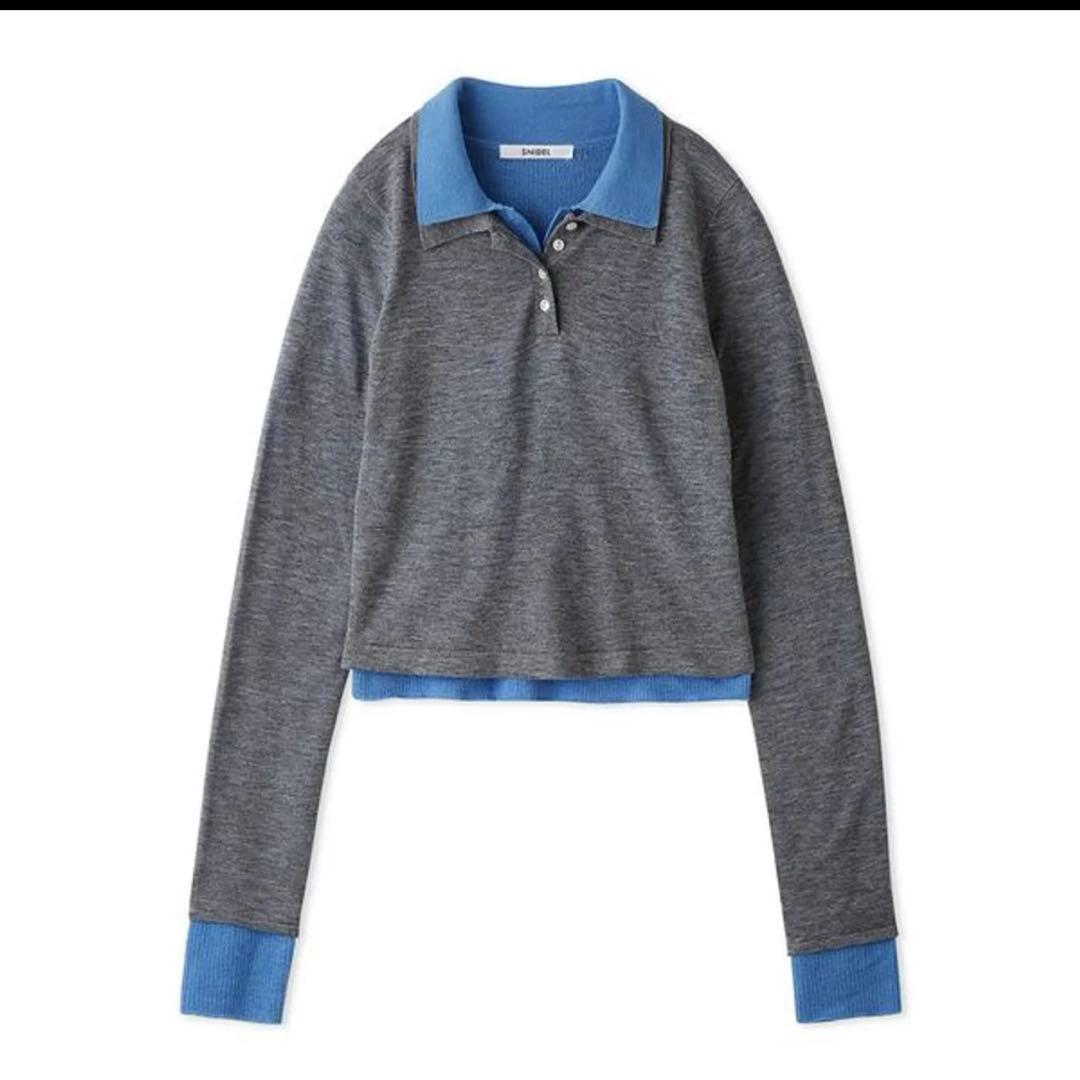 SNIDEL Sustainableレイヤードポロニットプルオーバー