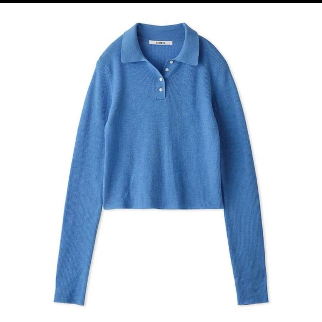 SNIDEL Sustainableレイヤードポロニットプルオーバー