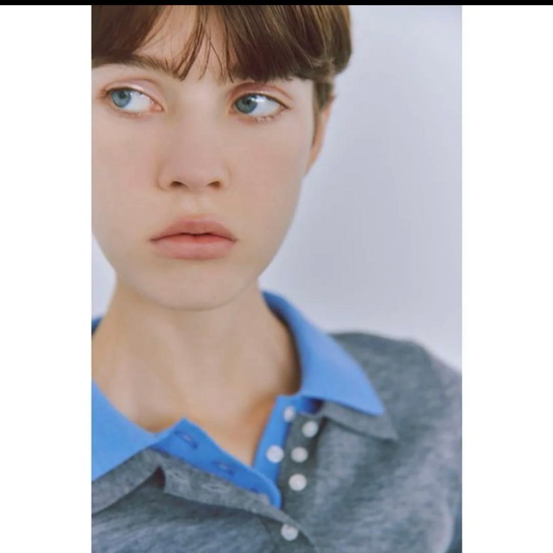 SNIDEL Sustainableレイヤードポロニットプルオーバー