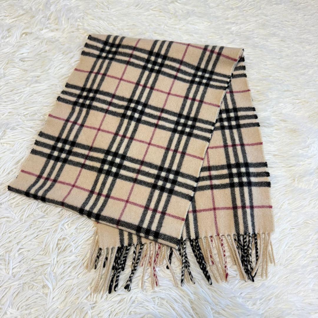 【バーバリーブルーレーベル】美品 マフラー カシミヤ混 レディース ノバチェック