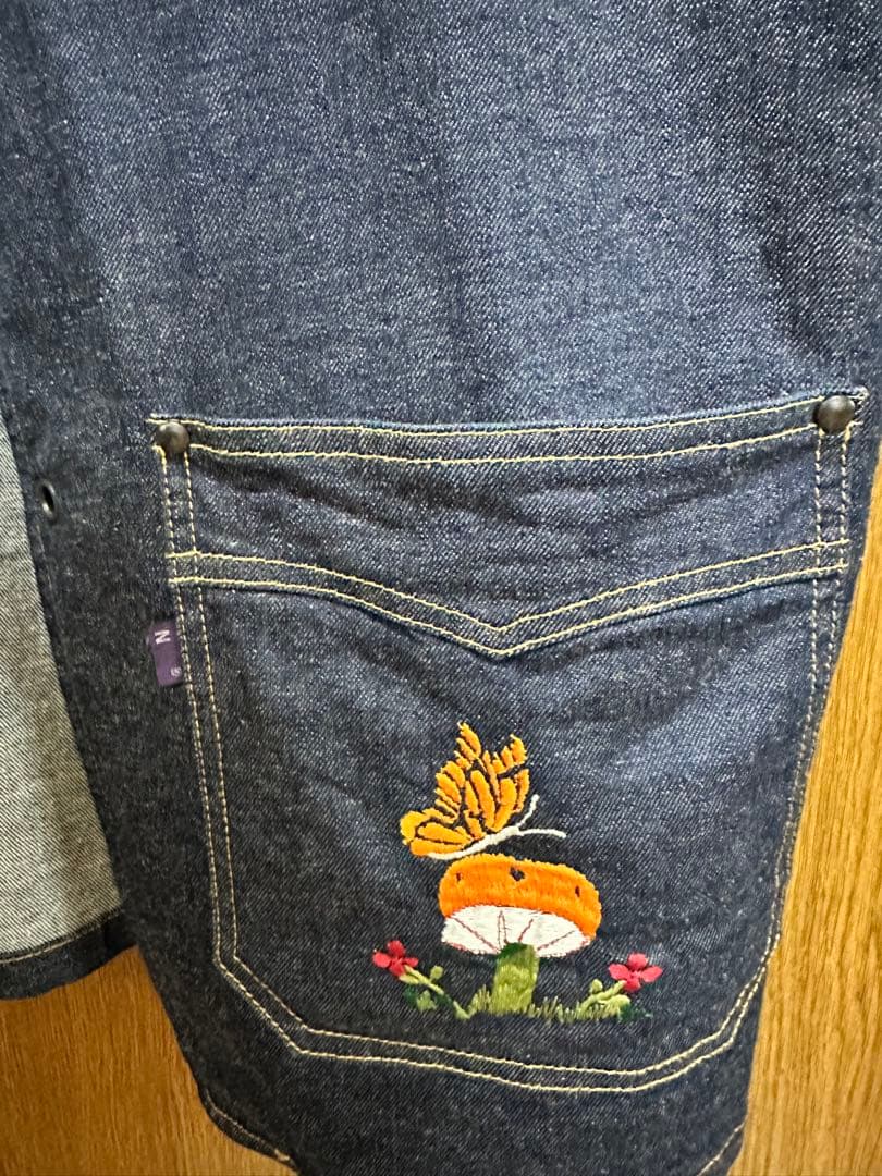 Lサイズ！Needles パピヨン刺繍デニムベスト