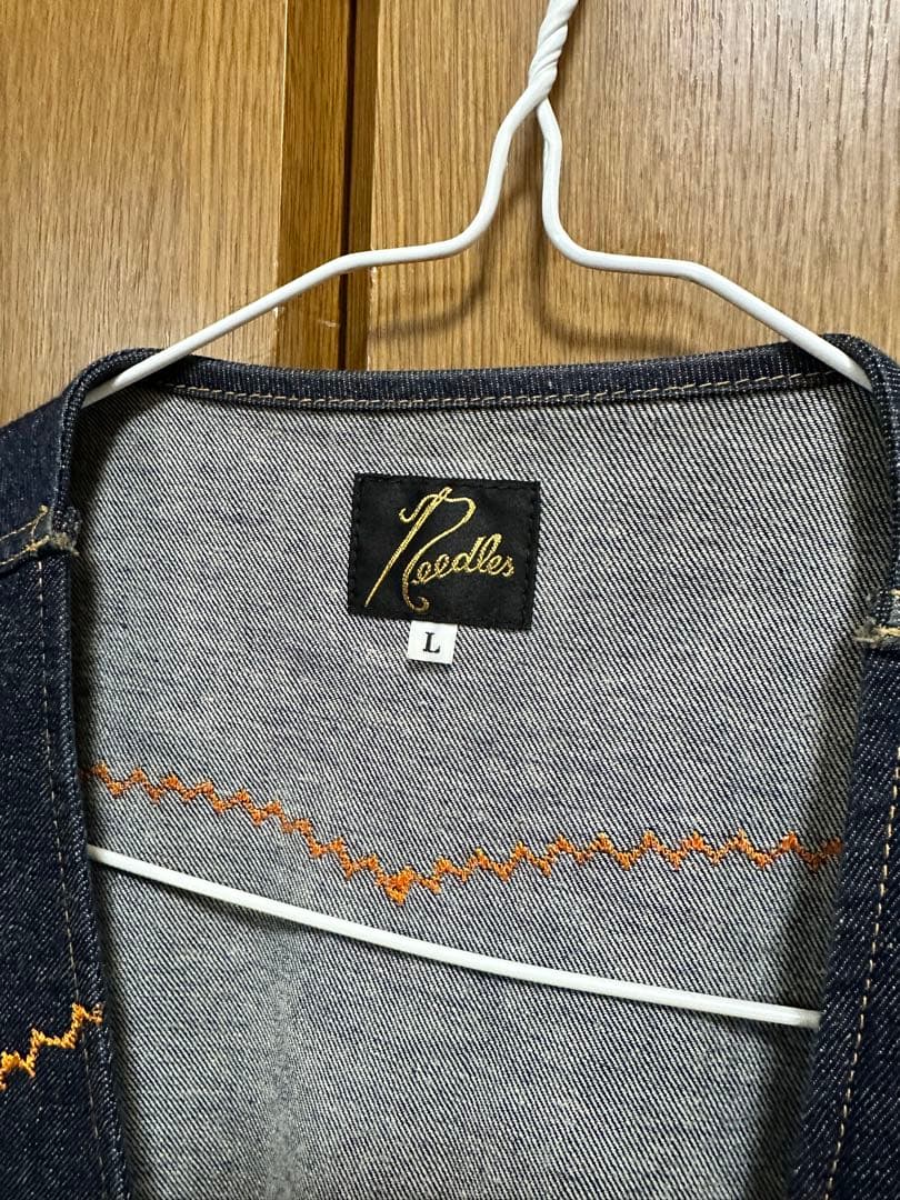 Lサイズ！Needles パピヨン刺繍デニムベスト