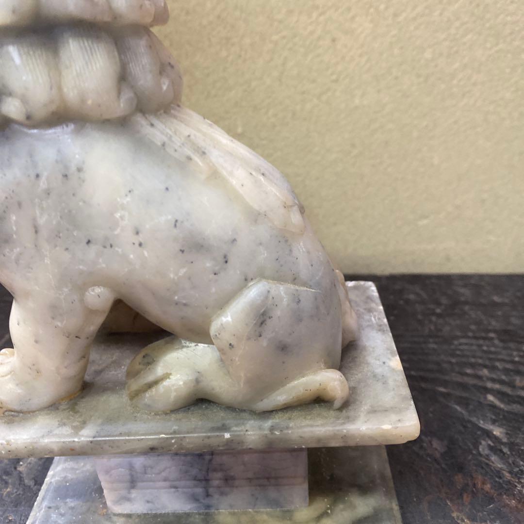 白玉製獅子像2体セット