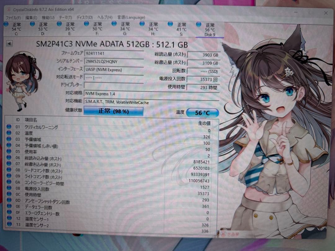 内蔵型SSD ADATA SM2P41C3 512GB SSD PCIe Gen 4x4