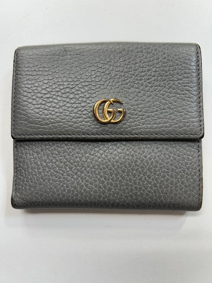 大人気　GUCCI コンパクト折り財布 マーモント ダブルG スモールウォレット
