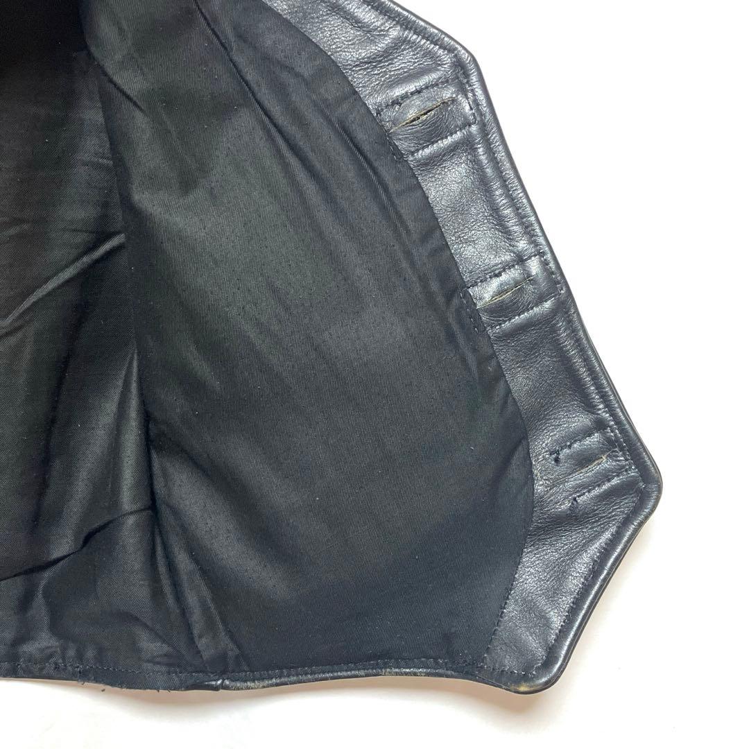 VANSON バンソン レザーベスト BLACK ボタン　黒 ヴィンテージ