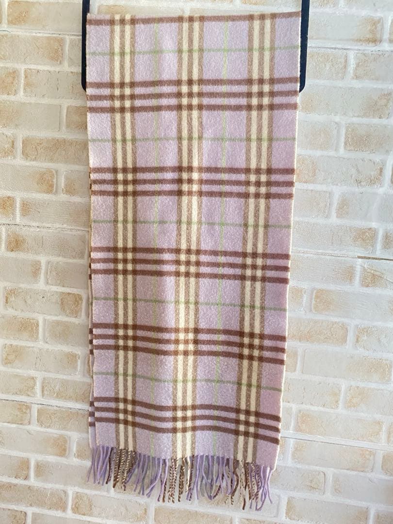 Burberry バーバリー　マフラー　ノバチェック　カシミヤ100% パープル