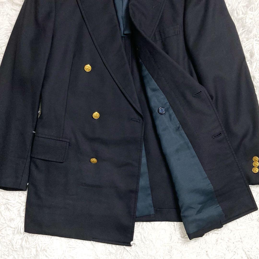 極美品✨ブルックスブラザーズ ダブル紺ブレザー　ロゴ刻印金ボタン 日本製 XL