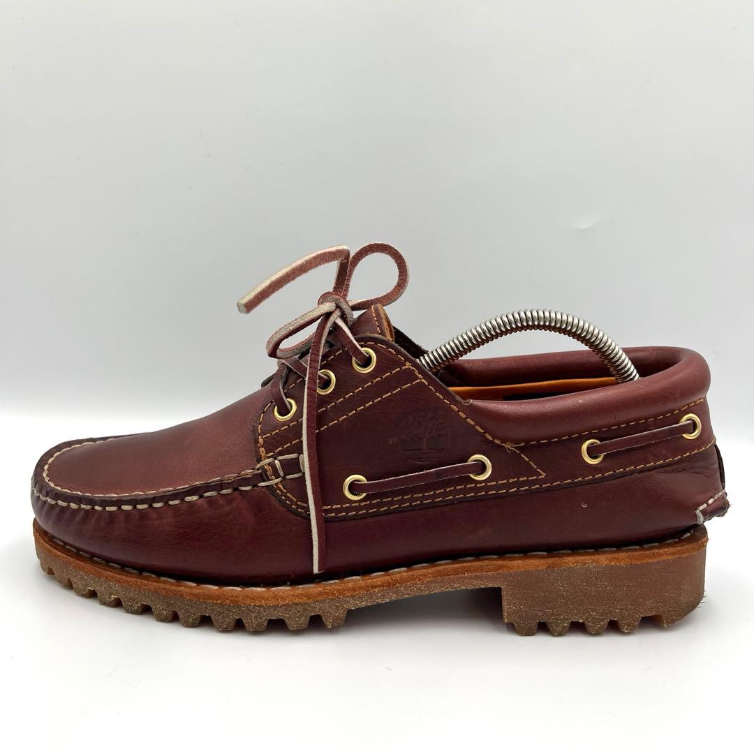 【美品】Timberland　モカシン25cm デッキシューズ3eye
