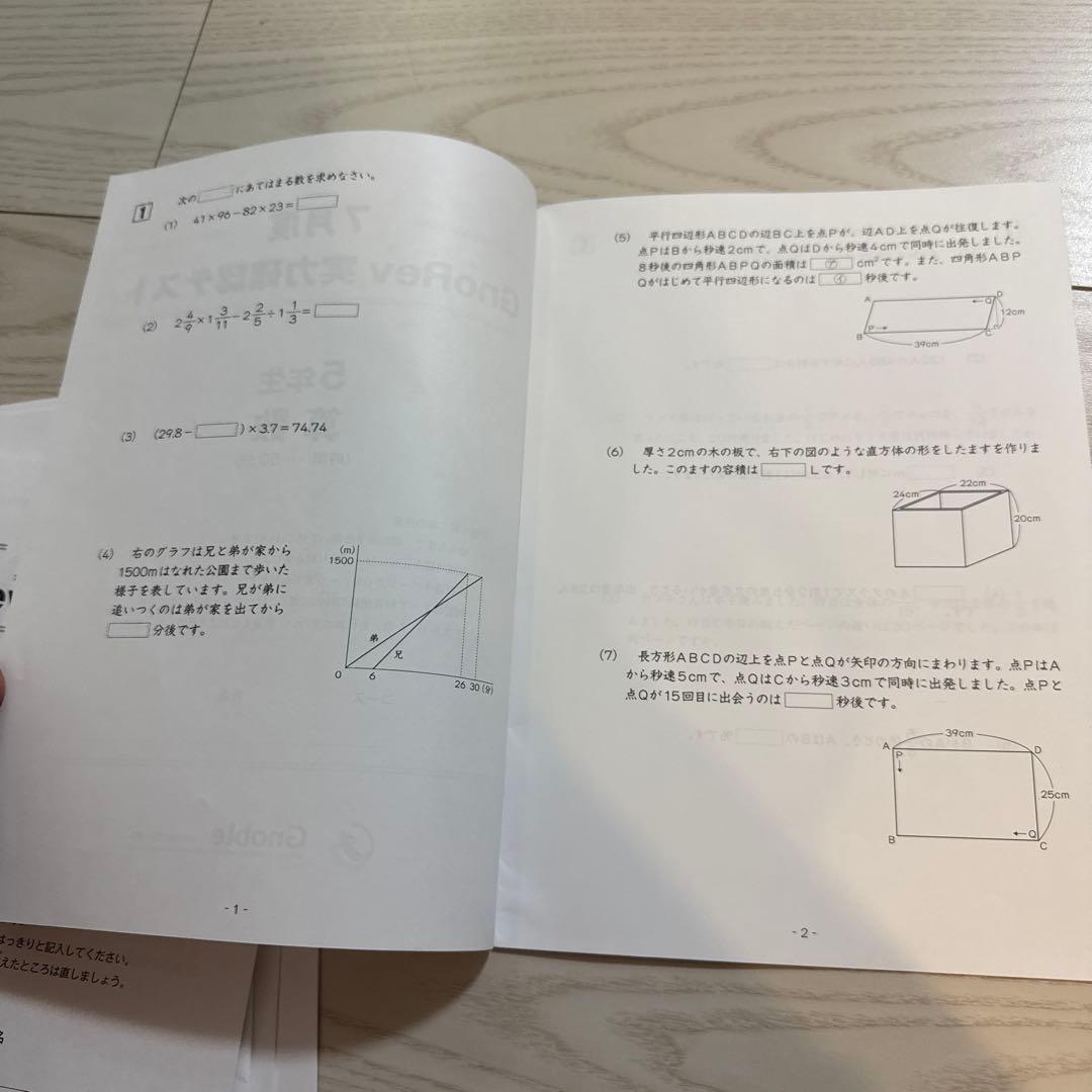 グノレブ5年GnoRev 実力確認テスト 1年分　10冊セット