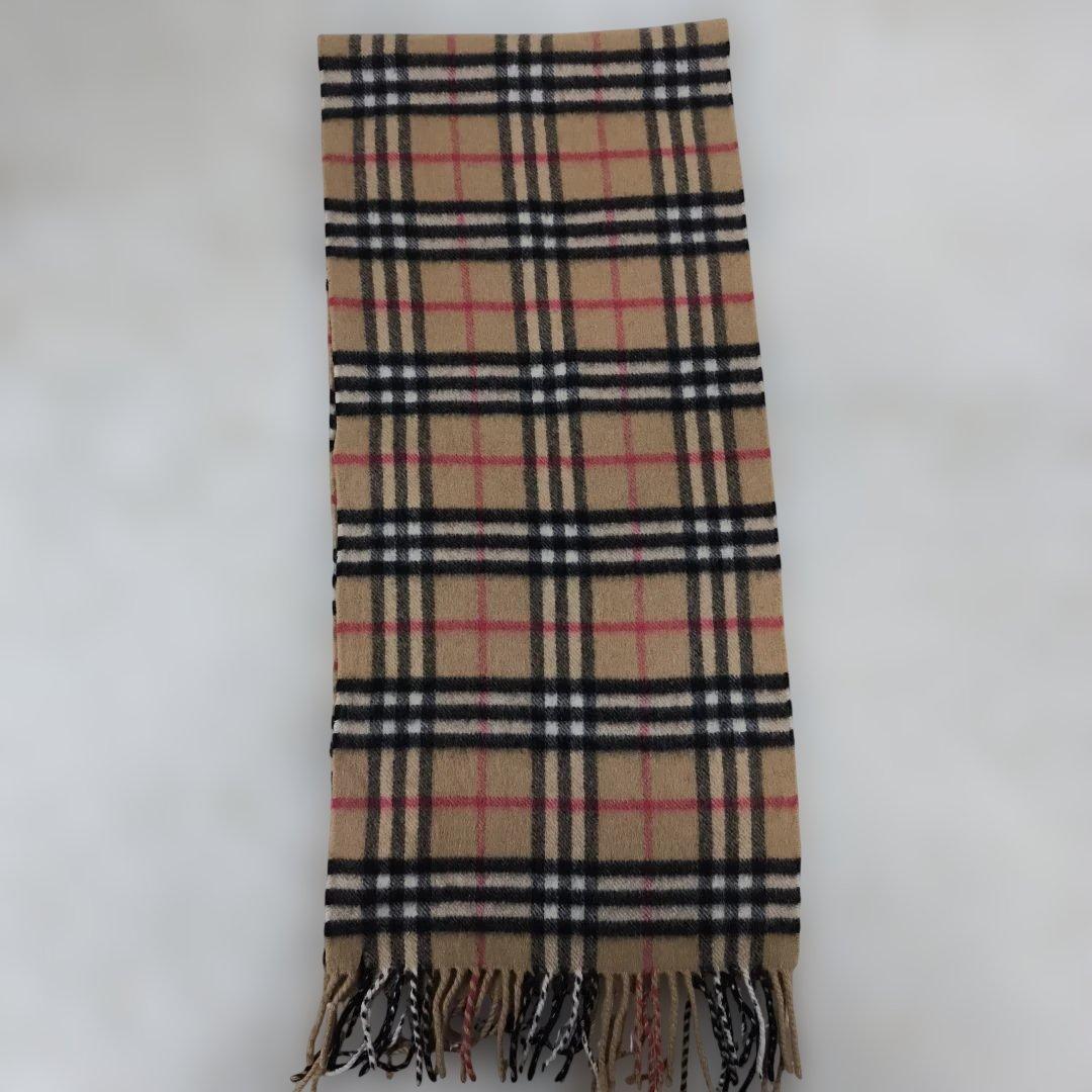 ✨美品✨ バーバリー ノバチェック マフラー カシミヤ100 ベージュ 英国製