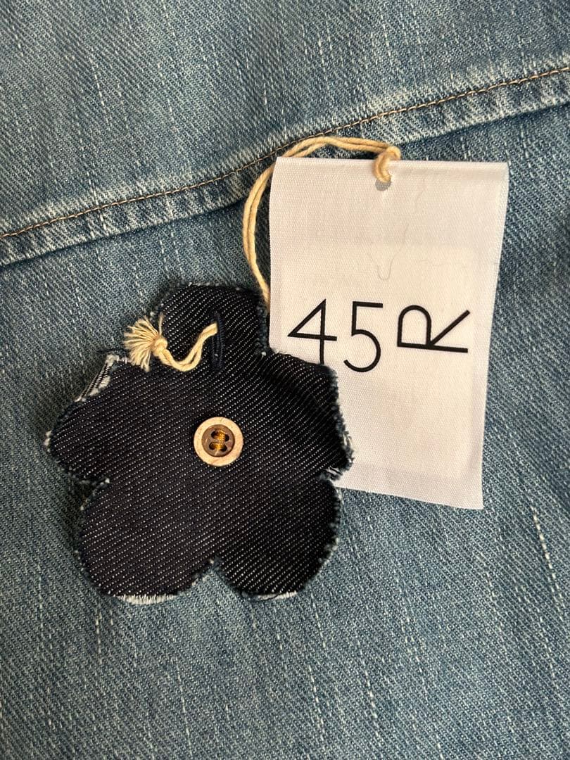 45R プチデニムのパフブリッジドレス　　インディゴ加工