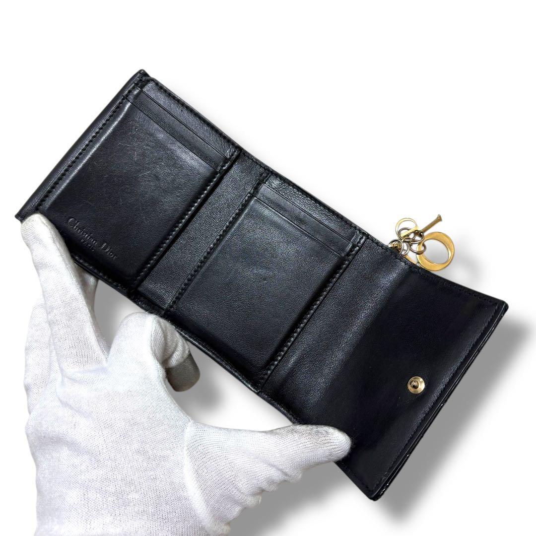 Christian Dior ロータスウォレット 三つ折り財布 エナメル