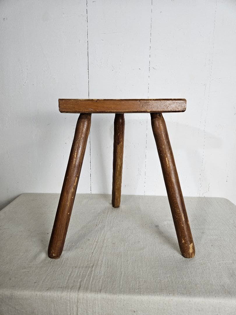 France antique 古い木のスツール 木製 チェア 椅子 花台