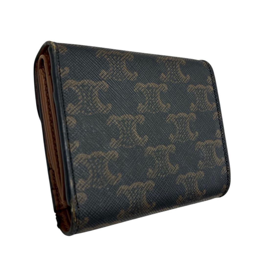 CELINE　スモールフラップウォレットトリオンフ　トリオンフキャンバス　タン