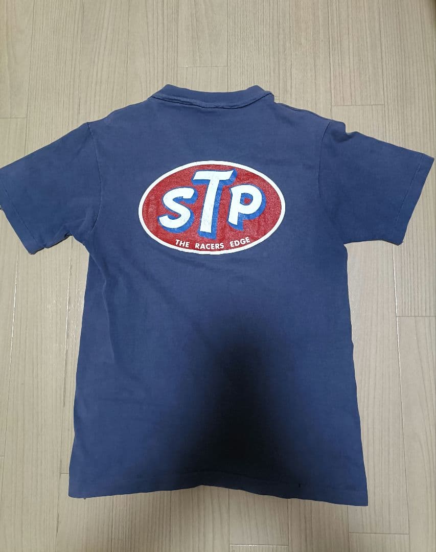 【M】 STP motor TシャツUSA製 anvil/袖裾シングル/茄子紺