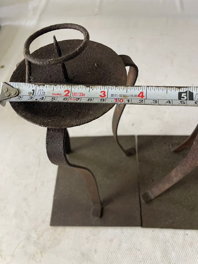 時代　鉄製　燭台スタンド 3点セットss2
