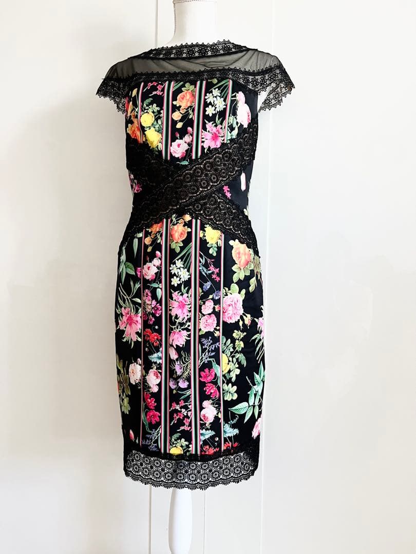 Tadashi Shoji フラワープリントドレス US 6