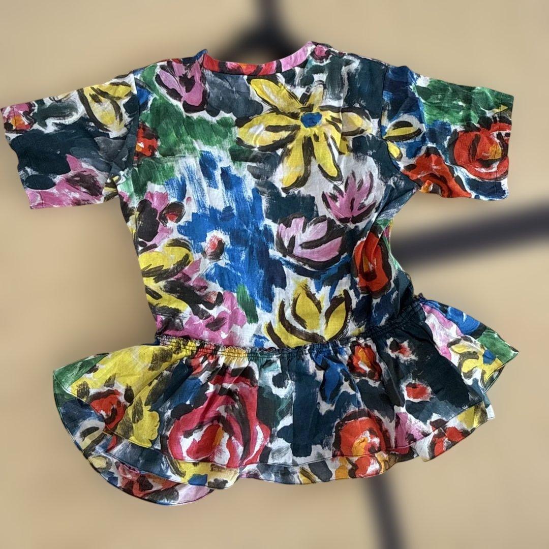 MARNI 花柄フリル半袖Tシャツ