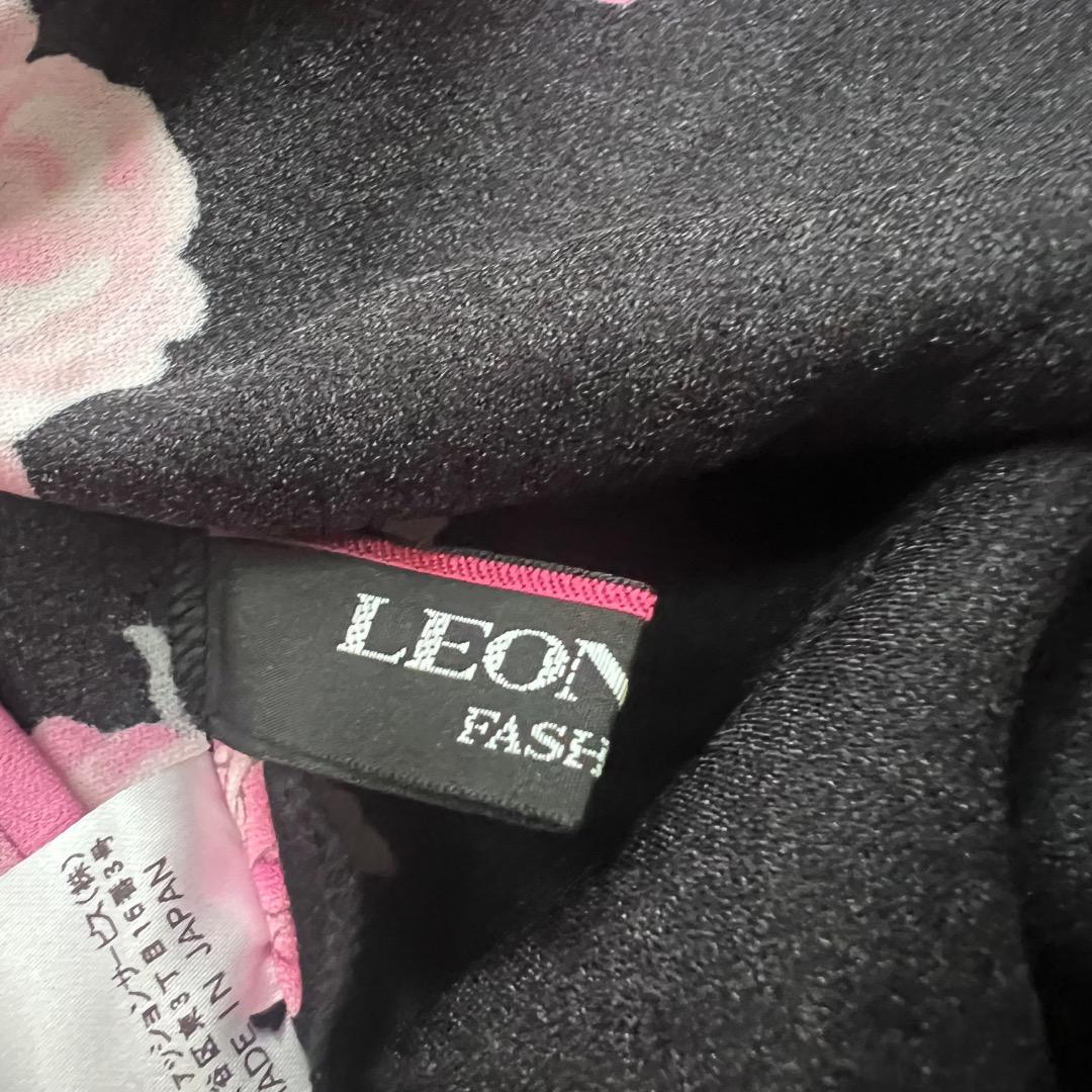 専用 美品 LEONARD カンカン素材 ノースリーブワンピース ローズ 薔薇