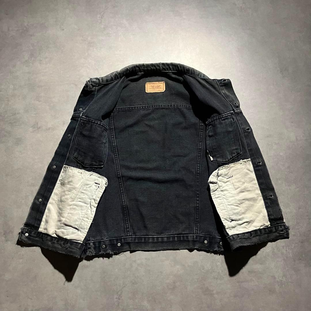 トップス 90s levis black denim vest jacket y2k