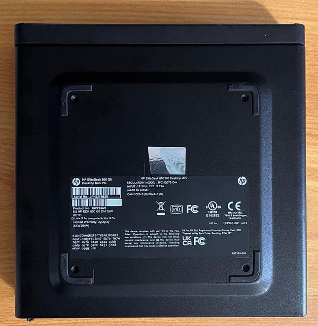 ミニPC EliteDesk 800G6 Core i5-10500T 8GB/256GB