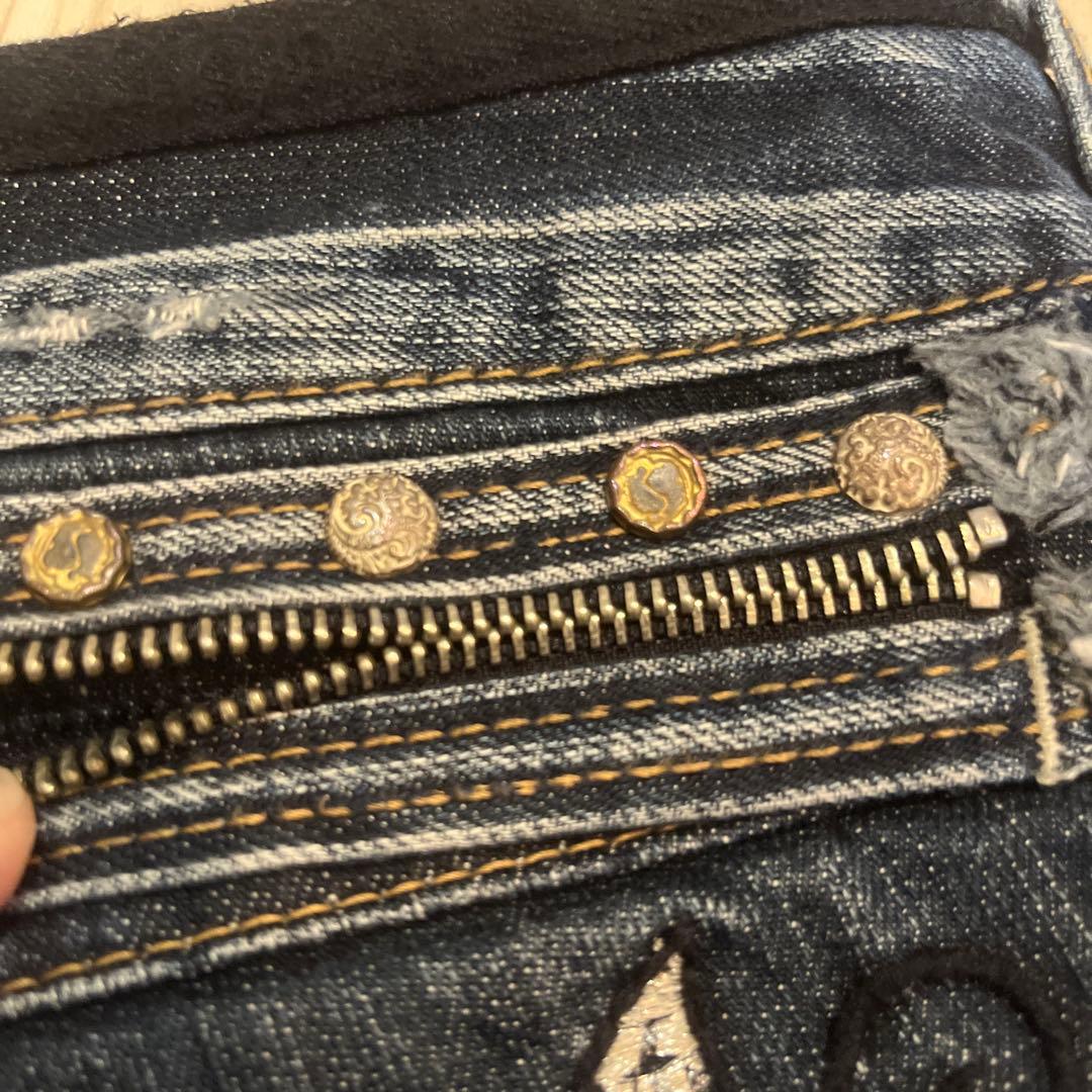 美品　レッドペッパー　刺繍　デニム　蝶　バタフライ　y2k 平成ギャル
