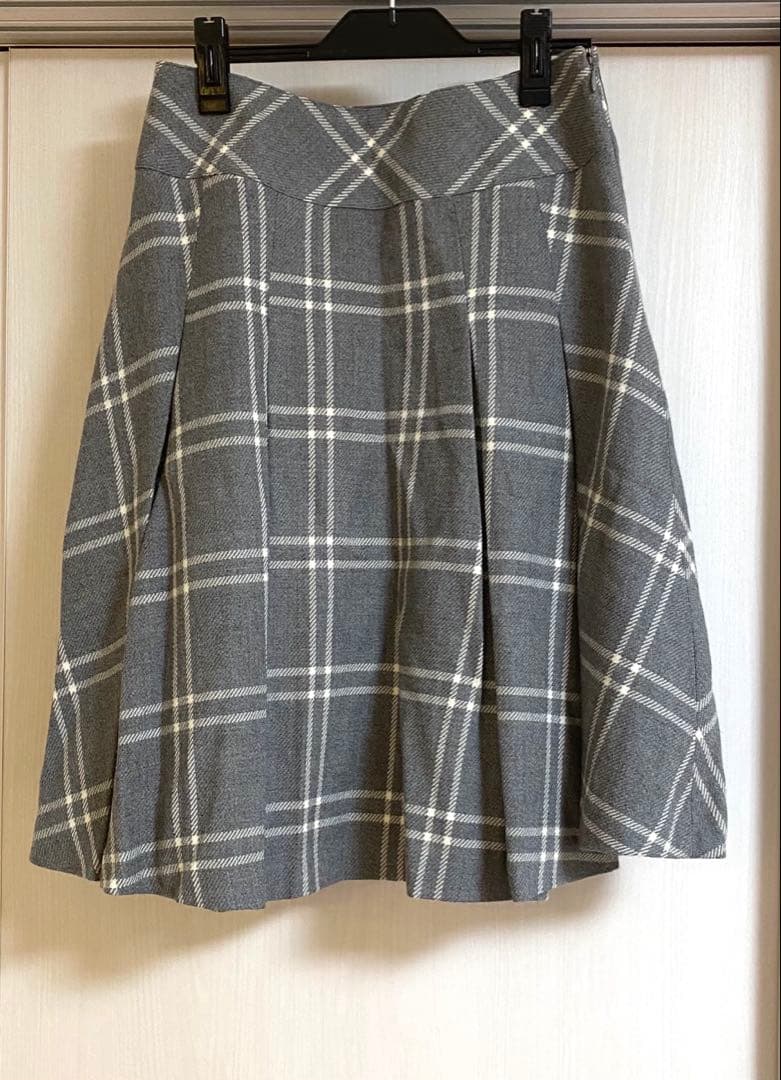 新品☆ミッシェルクラン ロングコート スカート セット チェック ウールカシミヤ