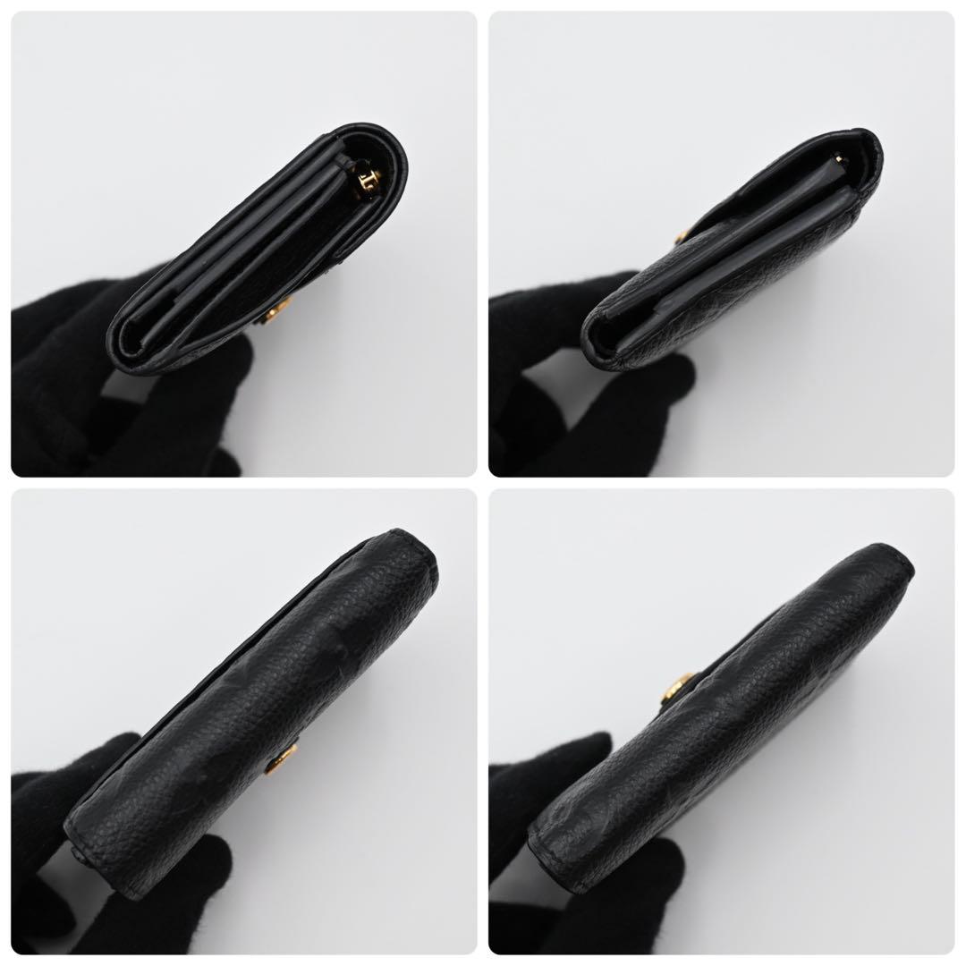 【美品】ルイヴィトン モノグラム アンプラント ゾエ 三つ折り財布 ブラック