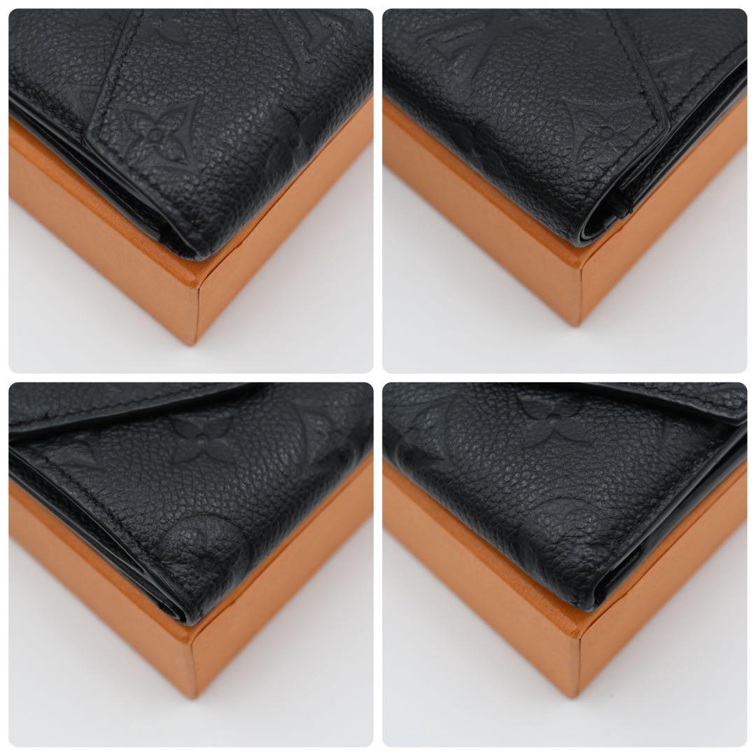 【美品】ルイヴィトン モノグラム アンプラント ゾエ 三つ折り財布 ブラック