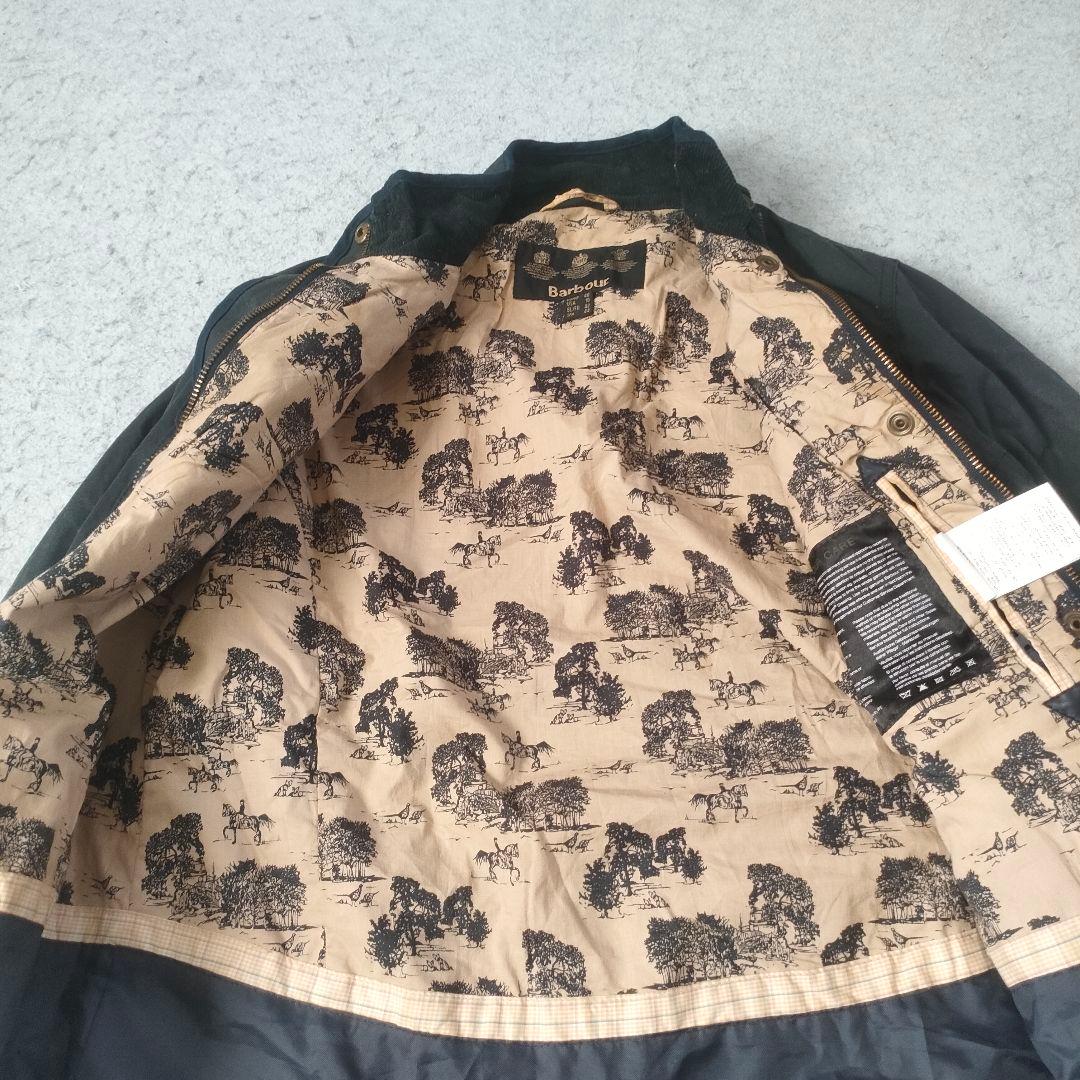 Barbour オイルドジャケット 総柄ライニング ネイビー