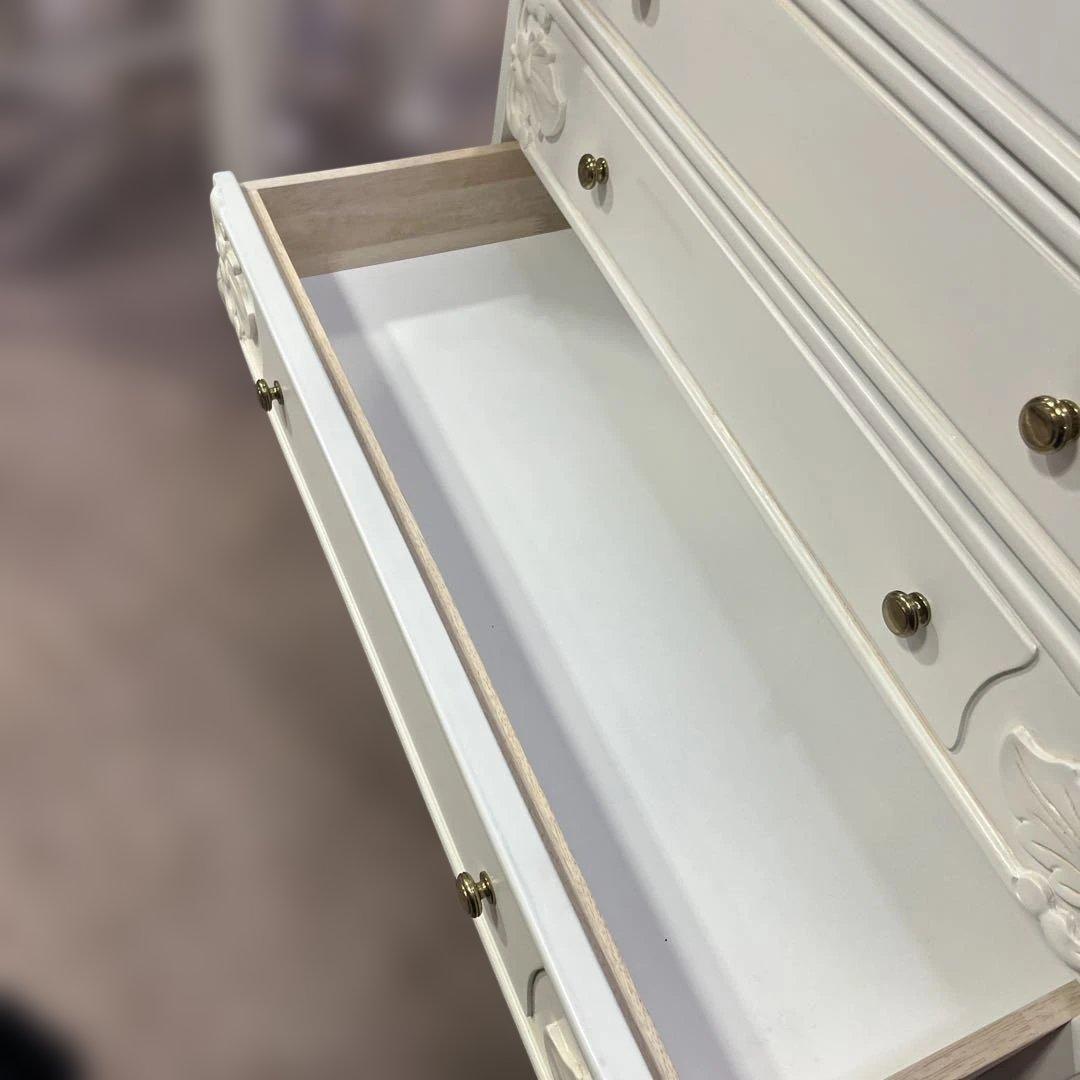 【姫家具】4段チェスト◆白訳あり品