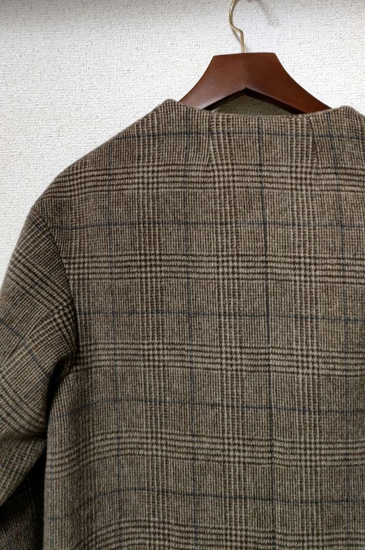 green label relaxing 34グレンチェックノーカラーコート