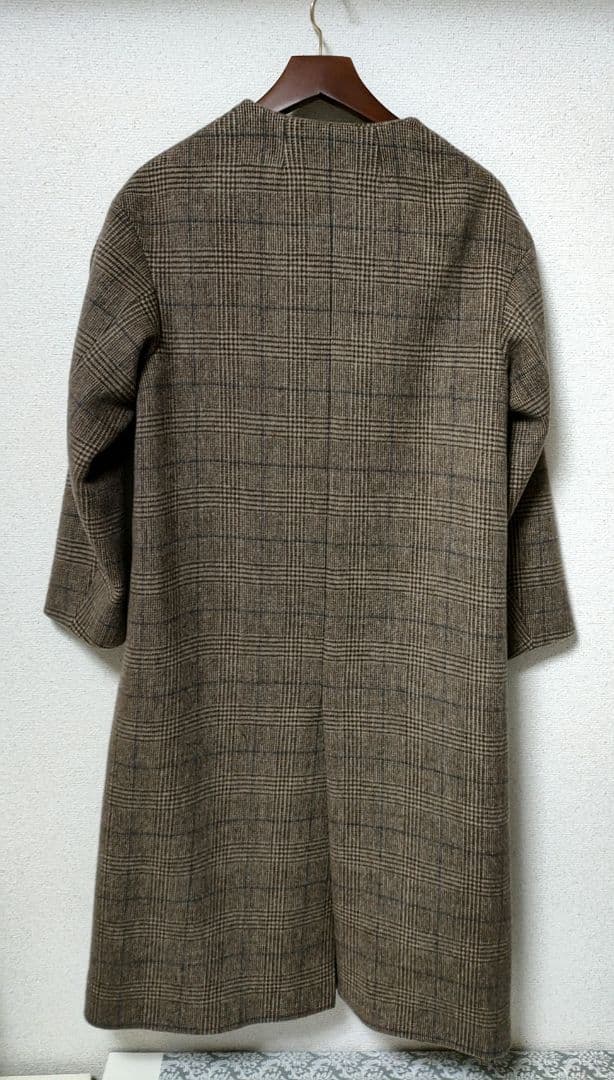 green label relaxing 34グレンチェックノーカラーコート