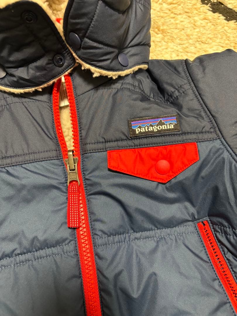 patagonia フード付きアウター 95cm ネイビー、リバーシブル