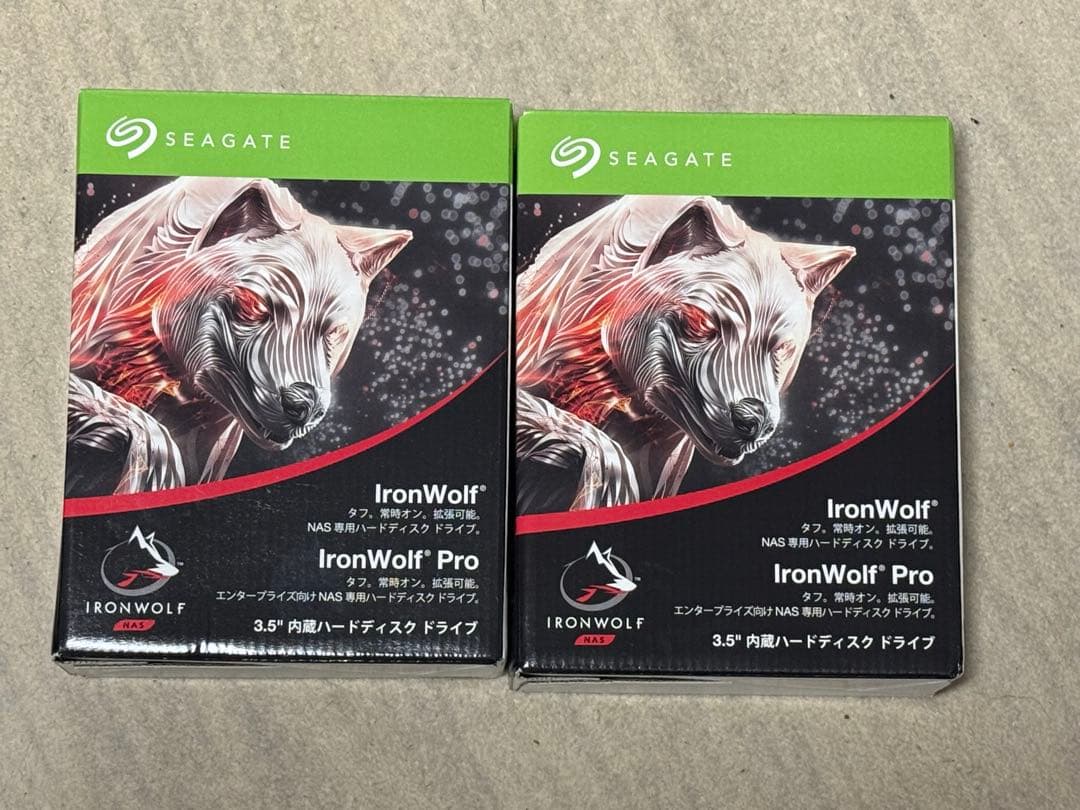 Seagate IronWolf Pro 8TB 3.5インチ HDD 2本新品
