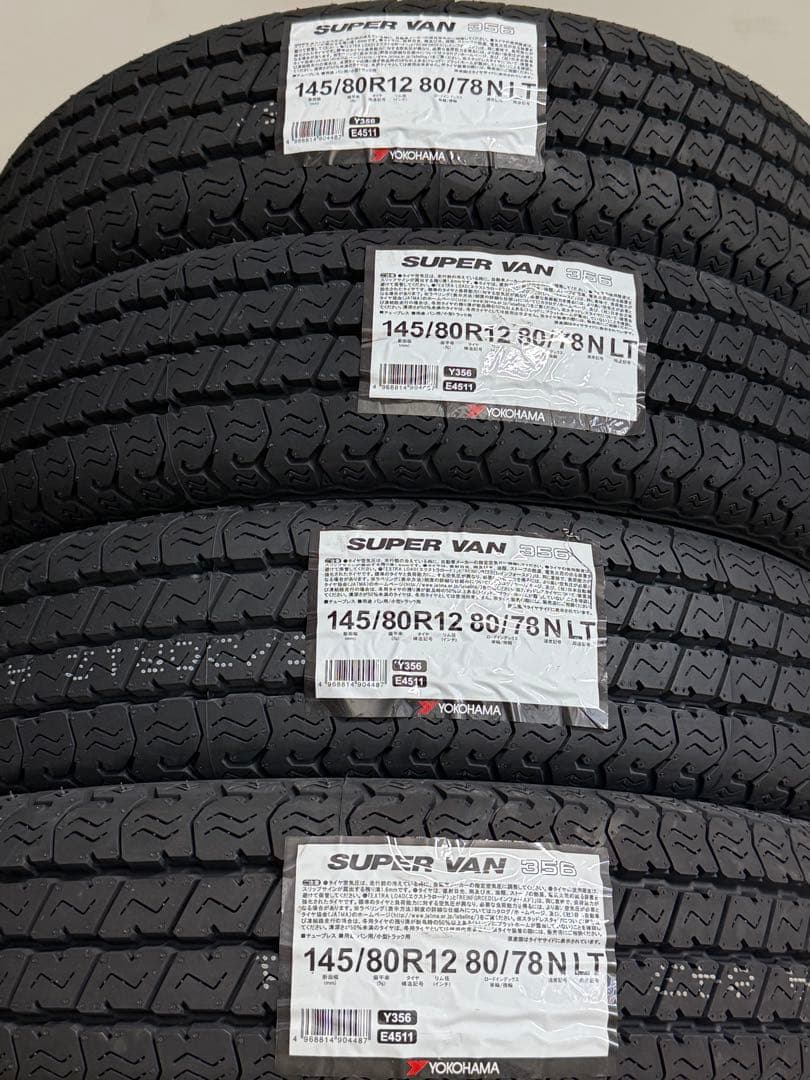 33【送料込み】ヨコハマタイヤ 145/80R12 80/78 Y356 4本