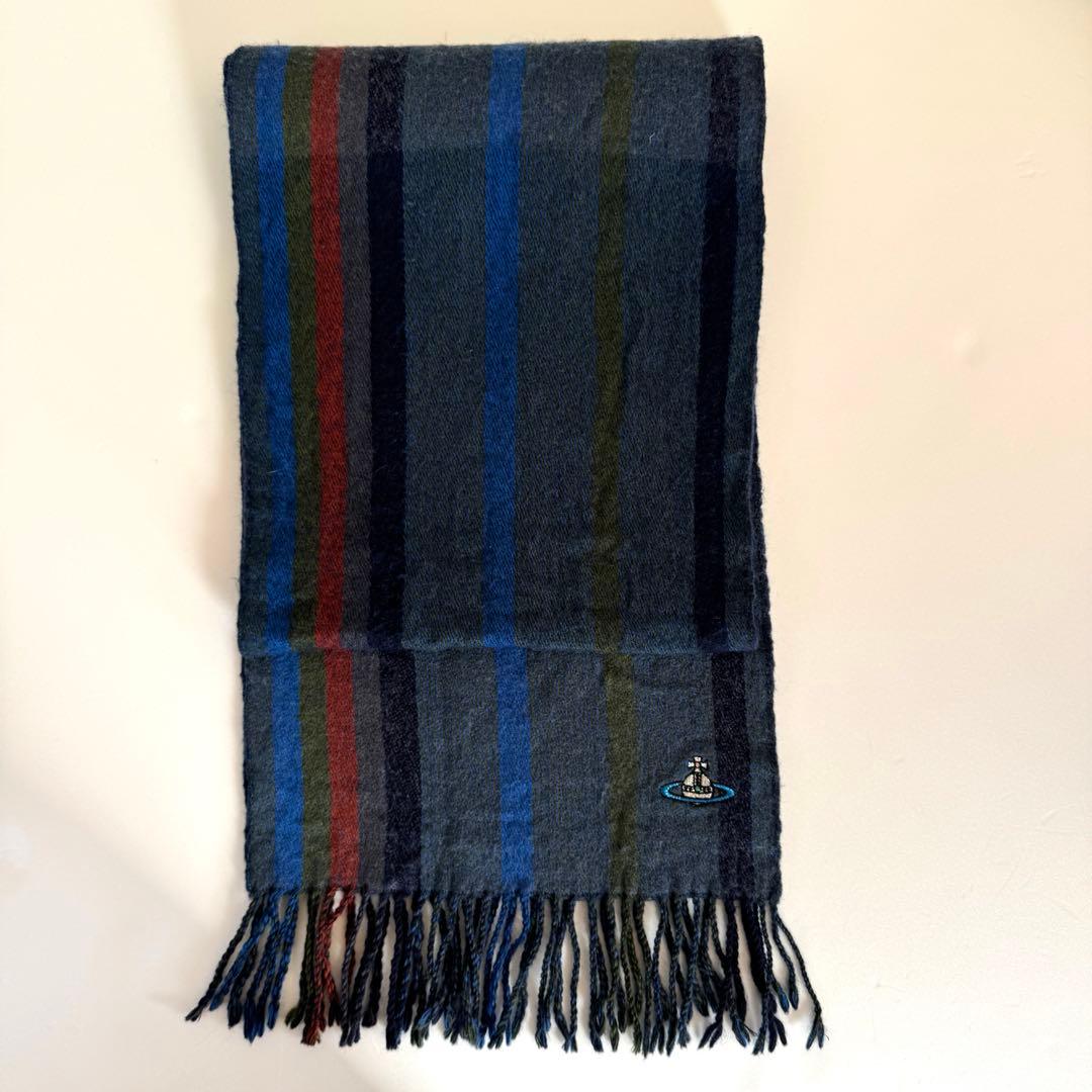 Vivienne Westwood ストライプ オーブ マフラー ウール