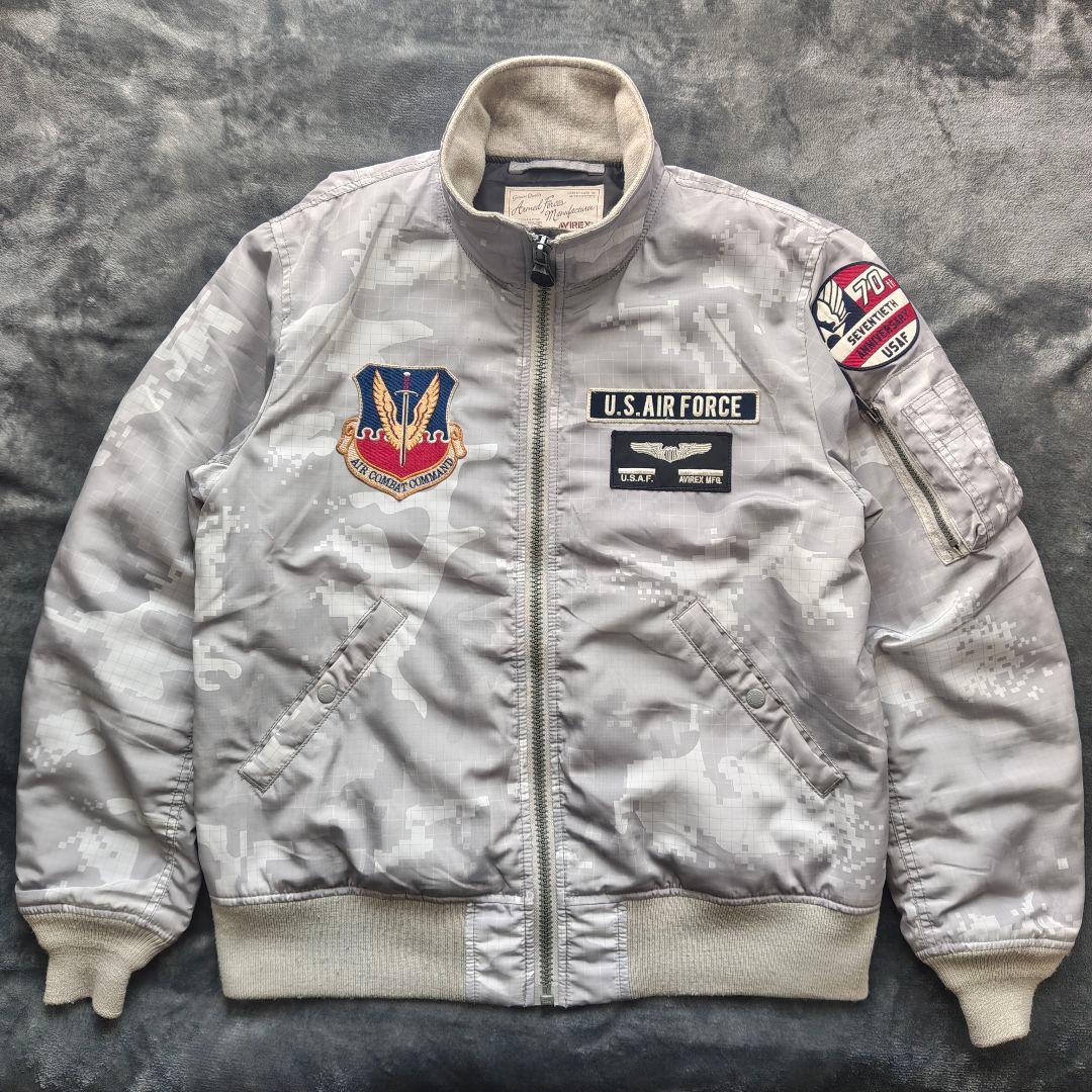 AVIREX USAF 70周年記念 MA-1 デジカモ ワッペン 刺繍 XL