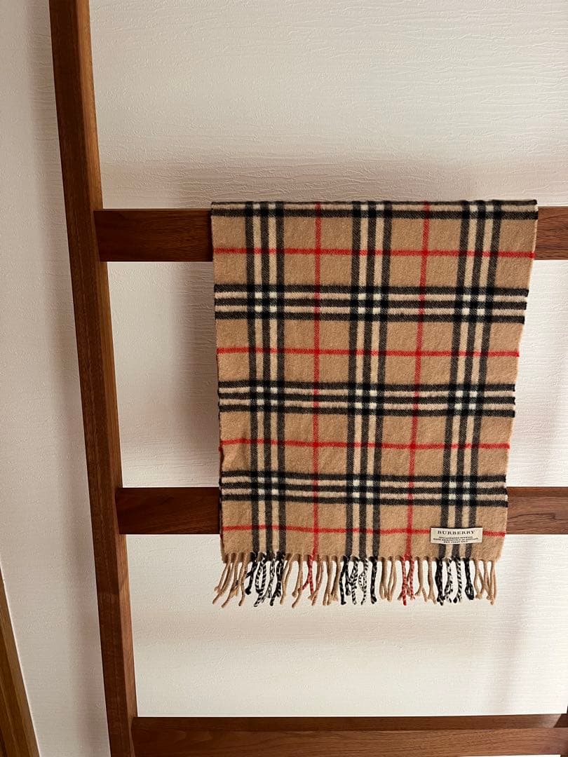 BURBERRY チェック柄マフラー カシミヤウール