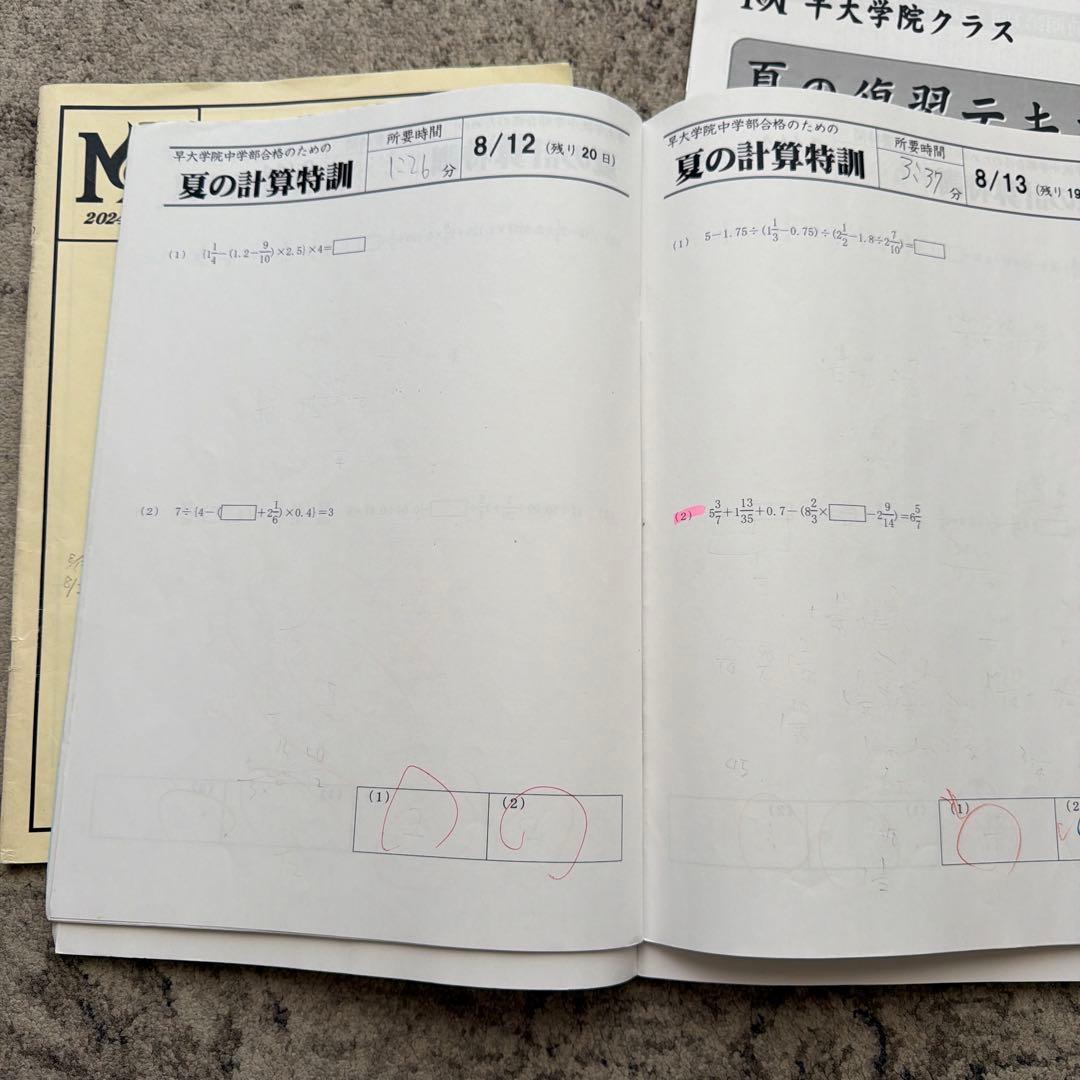 絶対合格！NN志望校別コース　早大学院　日曜講座 前期（4月から7月まで）４科