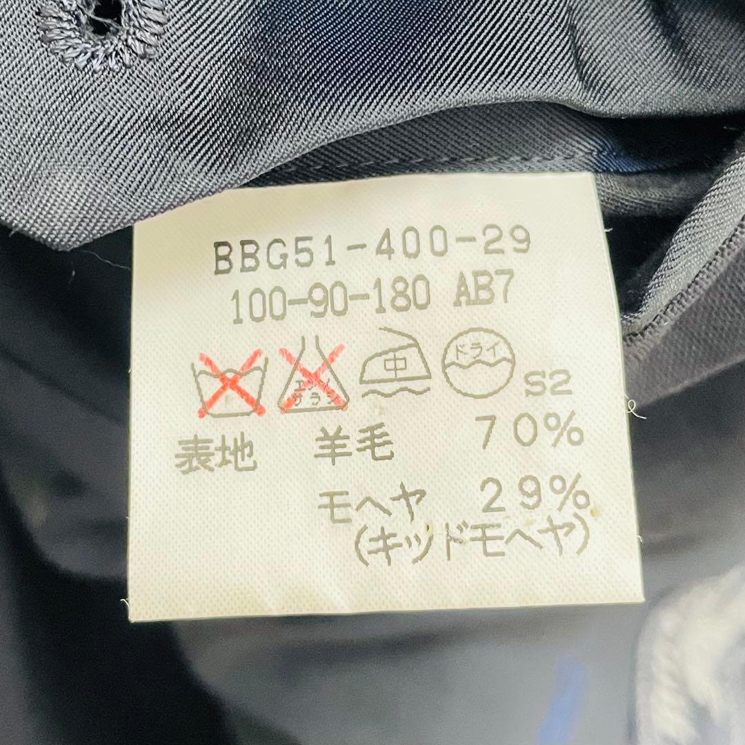 美品 BURBERRYS 紺ブレザー モヘア混 金ボタン 2B 大きいサイズ