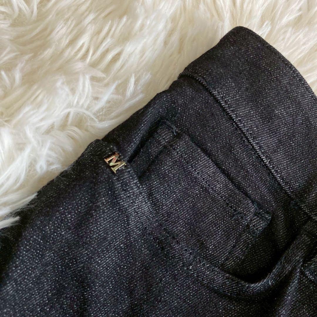 S MaxMara タック入りデニム ブラック 36 カジュアル 着回し