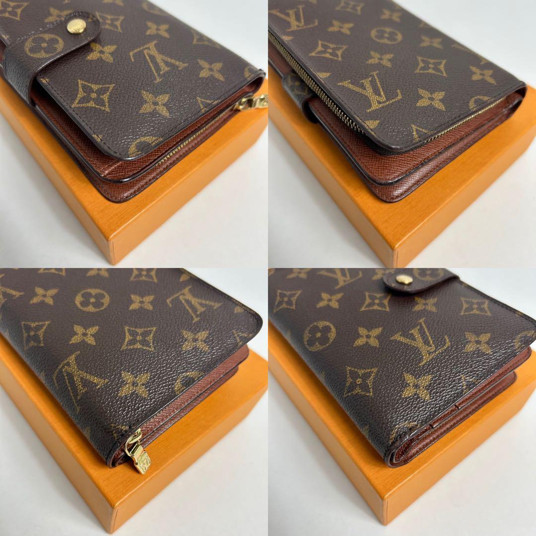 ✅【美品】メンテ済み　ルイヴィトン　モノグラム　ポルトパピエ　二つ折り財布
