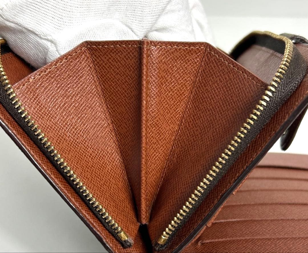 ✅【美品】メンテ済み　ルイヴィトン　モノグラム　ポルトパピエ　二つ折り財布