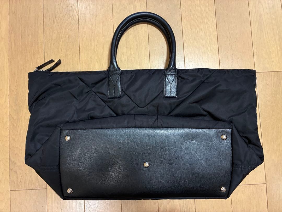 Yves Saint Laurent ブラック ボストンバッグ ナイロン×レザー