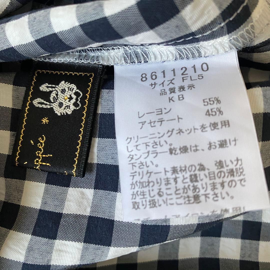 美品✨フランシュリッペ ギンガムチェック　ロングワンピース fl5 3L