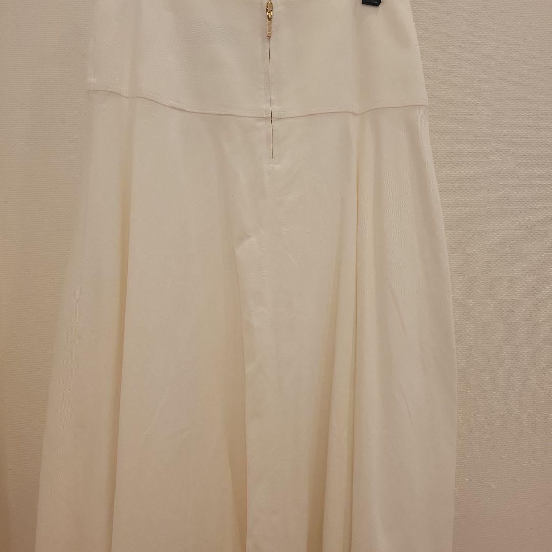 ⭐美品⭐　アナイ　2022SS　デニムライクロングフレアスカート　38　ホワイト