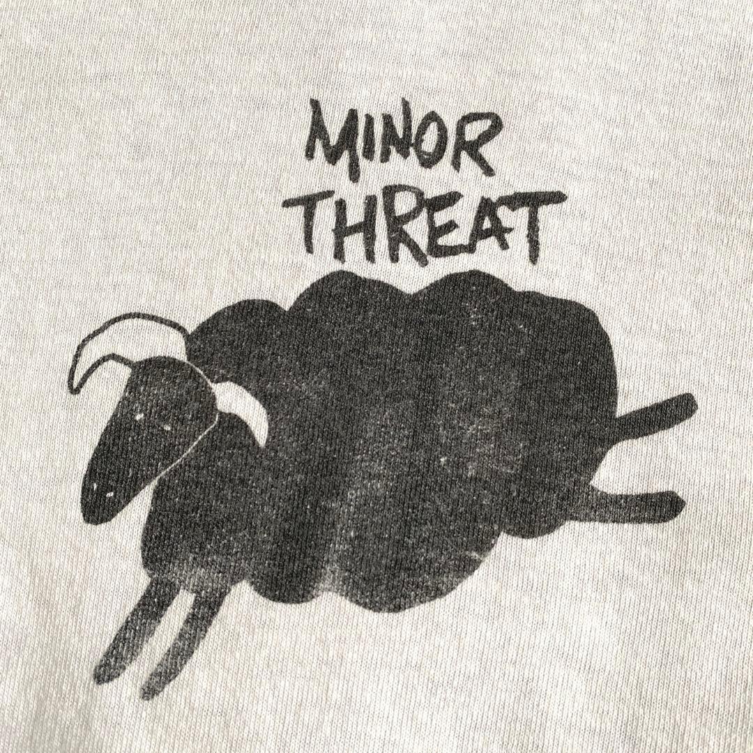 80s 90s MINOR THREAT ロンT Tシャツ USA製 白 XL